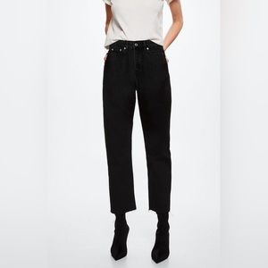 🖤Mango Havana High-Waisted Cropped Jeans – Black – Size 2